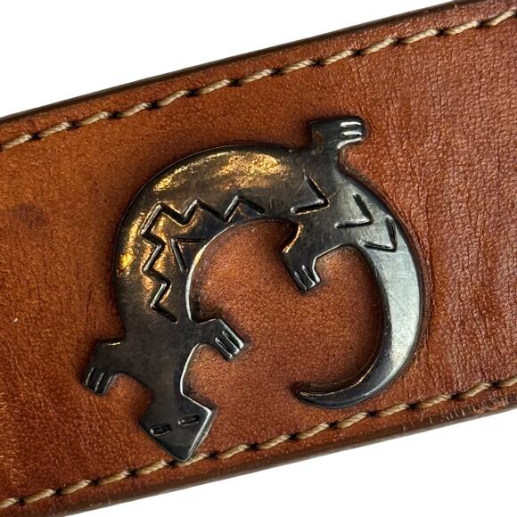 Vintage Silver Creek Western Concho Belt Men 28 Brown Genuine Leather Adjustable - Picture 9 of 16